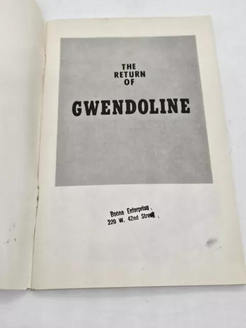 1965 Return Of Gwendoline Eric Stanton Fétiche Art Bd Boone Enterprise 1st Ed 2