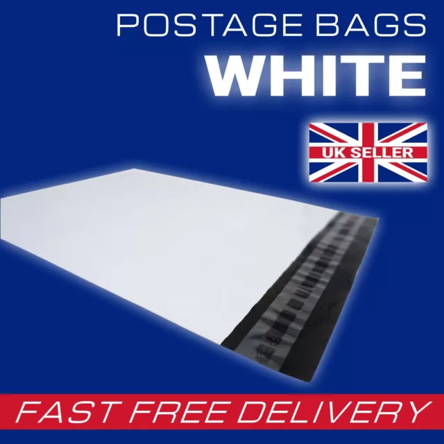 Strong Quality Off WHITE Plastic Mailing Postage Bags Poly Post Mail ALL SIZES 2