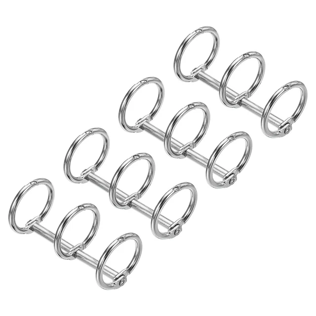0.63" Diá 3 Anillos de Libro, 4pzs Metal Carpeta Anillos Desmontable, Plats Tono