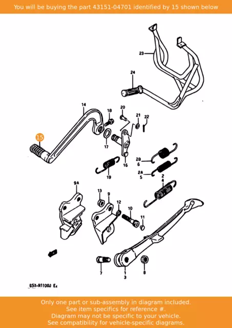 SUZUKI Rubber,brake Pedal, 43151-04701 OEM