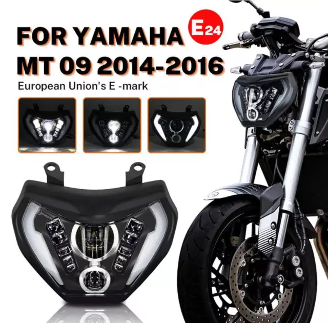 E-24 LED Scheinwerfer DRL Plug and Play für Yamaha MT09 FZ09 2014 2015 2016