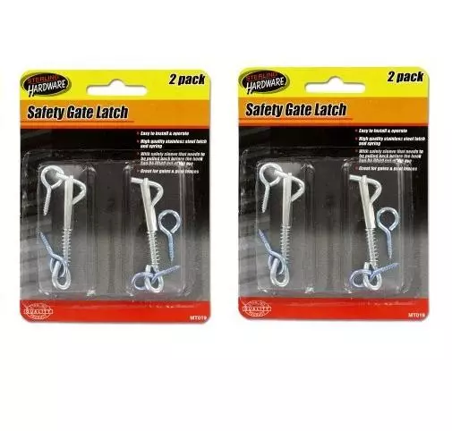 LOT of 1x & 2x Safety Gate Door Latch Security Fence Home Hardware Lock 2 Pack
