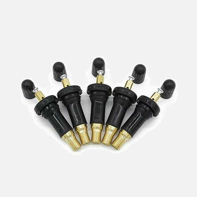 4 Stuks TPMS-ventielset Voor Schrader-sensoren – Rubberen Ventielschaft Met Doppen En Schroeven – Universeel Voor Auto, SUV En Lichte Bedrijfsvoertuigen