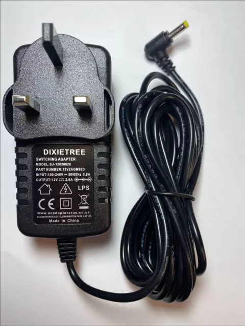 Mains AC Power Adaptor Charger Output DC 9-12V 2A for HEVD Portable DVD/TV Tuner