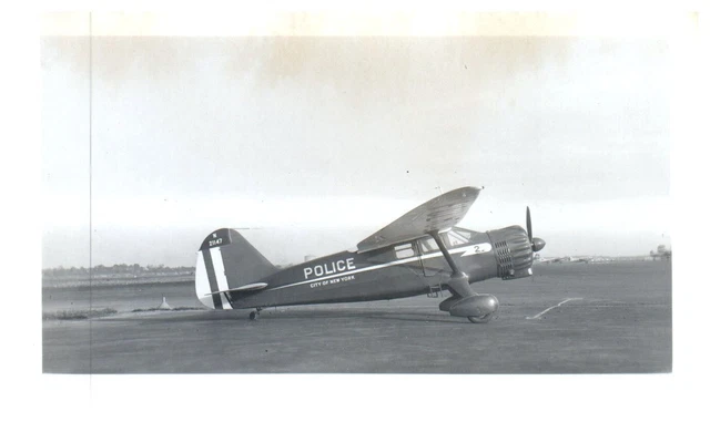 Stinson Reliant Gullwing Airplane VTG Photograph 5x3.5" New York Police N21147