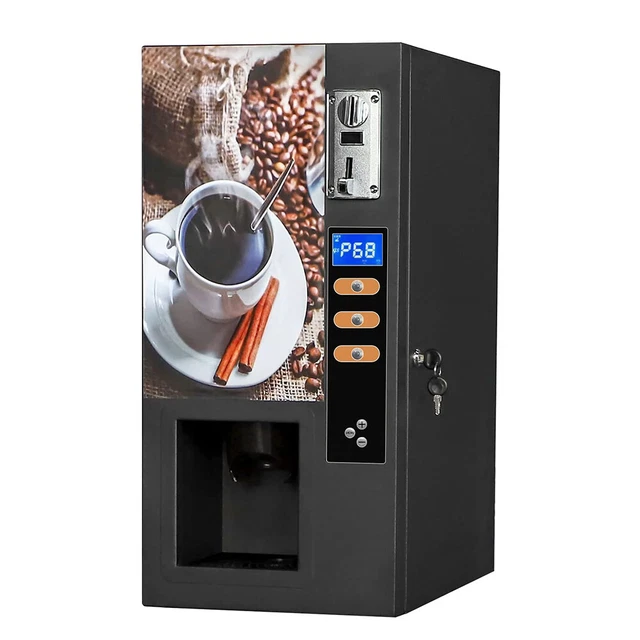 Commercial 3 Flavor Instant Fully Automatic Self Coin Coffee Vending Machine New
