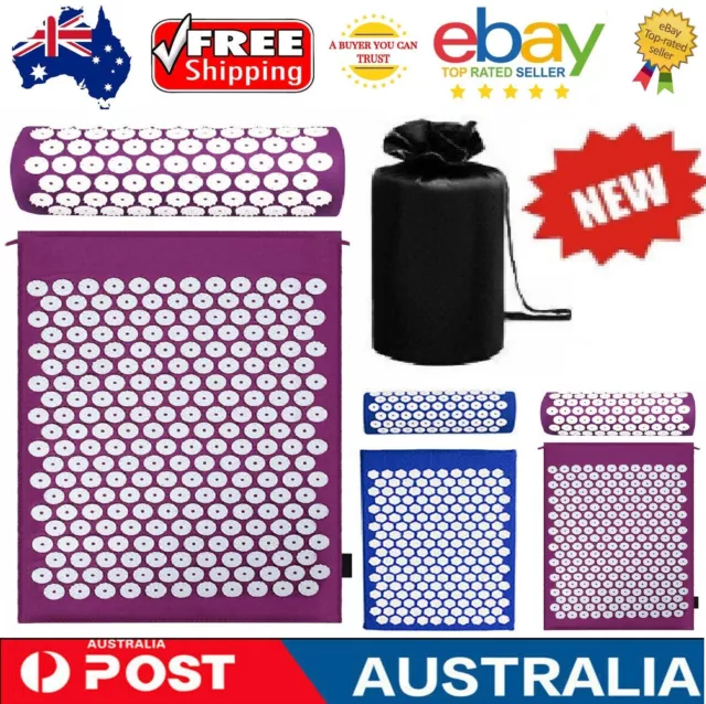 Fit Acupressure Mat and Pillow Set for Back Neck Pain Relief Muscle relaxation