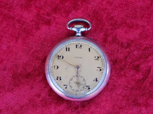 Taschenuhr, Festa,  Handaufzug, 800 er Silber, ( läuft )