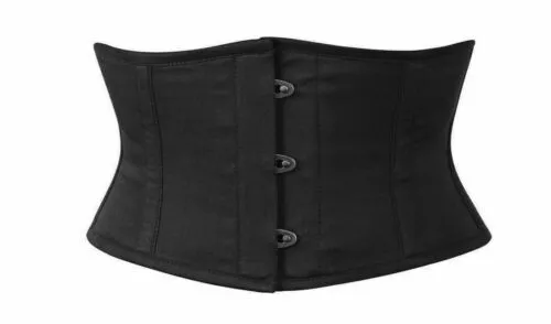 Cotton Under bust Waist Trainer Waspie Cincher Tight Lacing Steel Boned Corset