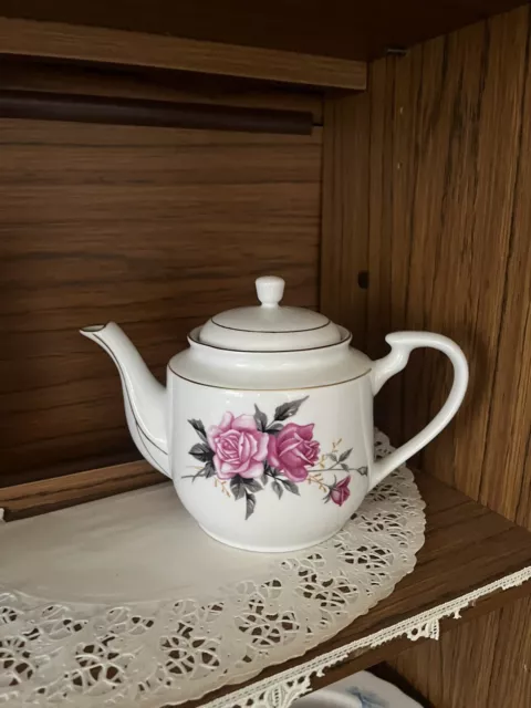 Pink Floral Teapot Vintage