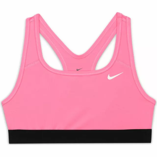 BRA top sportivo sostegno medio Bambina nike swoosh DA1030-675 Fucsia-Nero 2