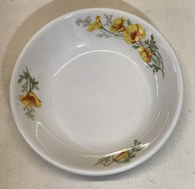 Vintage Santa Fe Railroad California Poppy Sauce Bowl Syracuse China 5 1/4”