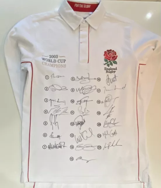 2003 🏴󠁧󠁢󠁥󠁮󠁧󠁿 England RUGBY World Cup Winners Signed Shirt by The 22!