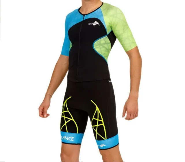 KIWAMI Men's Black Spider LD Aero Triathlon 1/2 Sleeve Suit #Aero X-Large NWT