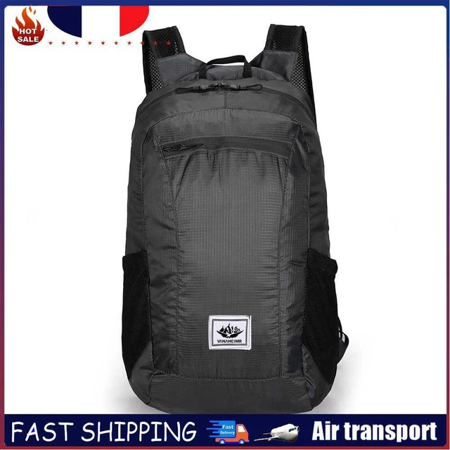 20L Large Waterproof Folding Climbing Backpack Bags Travel Rucksack (Black)