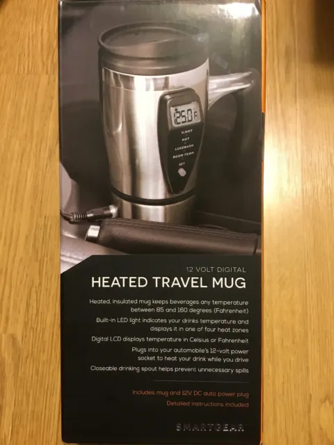 Smartgear Travel Mug Auto 12V Digital Heated Travel Mug Hot Stainless Coffee Cup 2