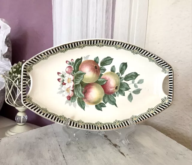 Villeroy&Boch Antik Jugendstil Art Déco Keramik Majolika ovale Schale Obstschale