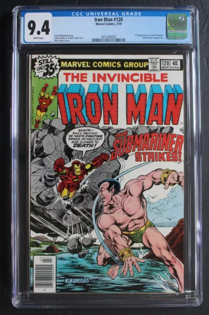 IRON MAN #120 vs SUB-MARINER Battle 1979 1st Justin Hammer, Barnett,Hale CGC 9.4