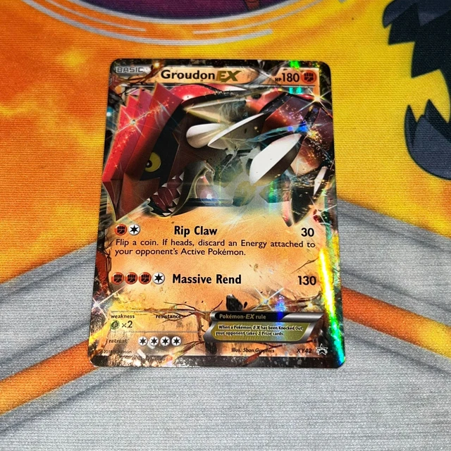 Groundon EX ~ XY42 ~ Half Art ~ PROMO ~ LIGHT PLAY ~ Pokemon Card