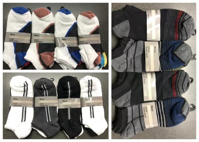 48 Pairs Of Mens Trainer Socks Assorted Patterns Size 6-11 Wholesale Job Lot