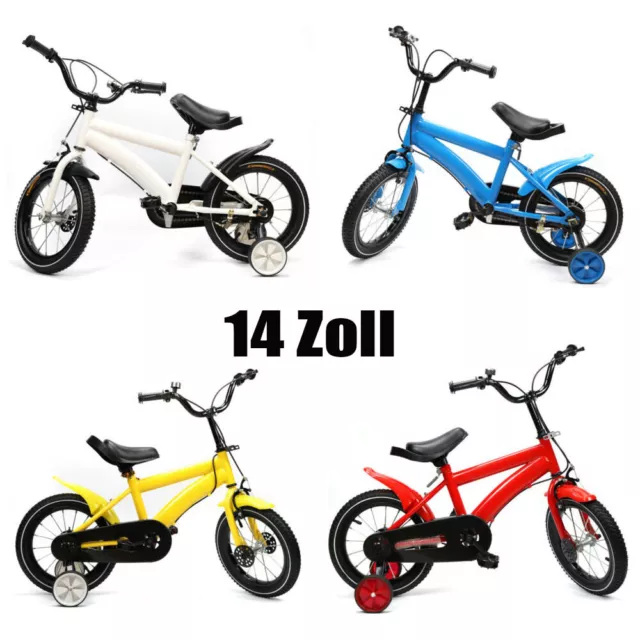 14 Zoll Kinderfahrrad Weiß/Rot/Blau/Gelb Fahrrad Kinder Lauflernrad Unisex Bike!