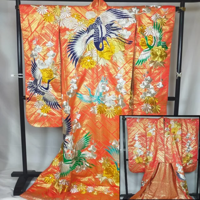 Japanese  Kimono Uchikake Wedding Dress Bride Costum Gorgeous embroidery 9067