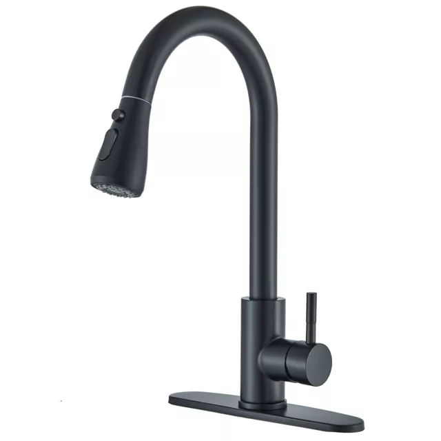 Kitchen Sink Faucet Single Handle Single Hole Pull Down Swivel Sprayer Mixer Tap