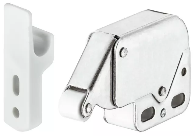 Mini Latch Push to Open Cabinet Door Latch Silver Finish Finish