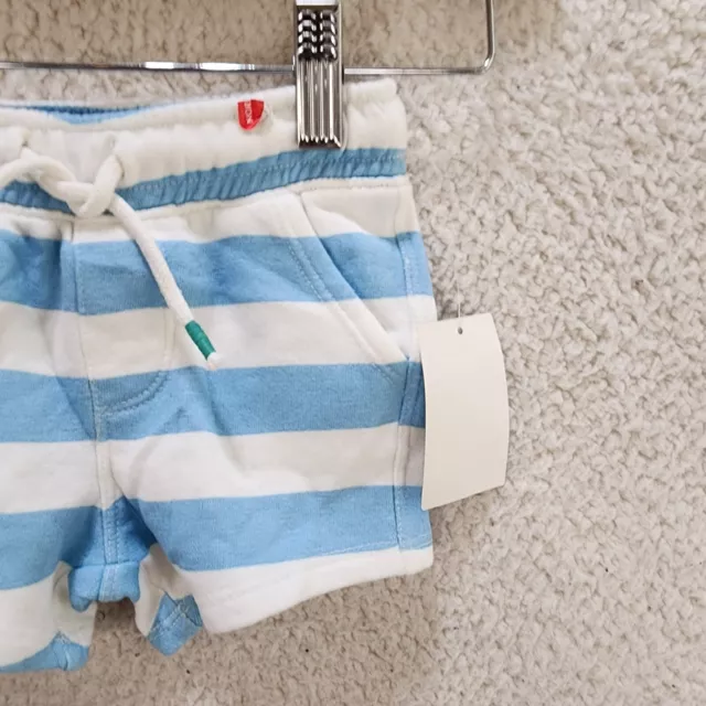 TUCKER + TATE Sweat Shorts Infant Girls 9M Light Blue/White Striped Drawstring 2