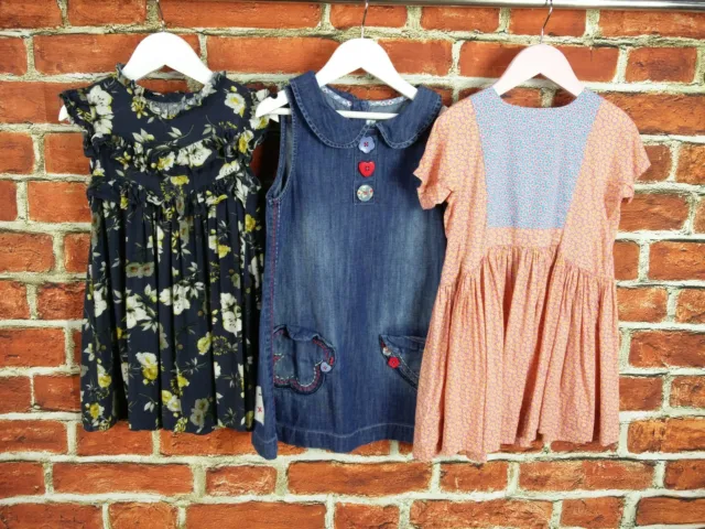 Girls Bundle Age 3- 4 Years Liberty Next Dresses Summer Flowers Denim Blue 104Cm