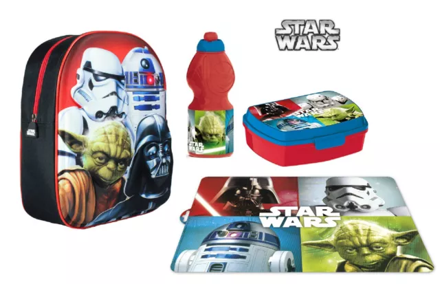 Star Wars Mochila 3D, Guardería, Escuela, Set Fiambrera 31/7