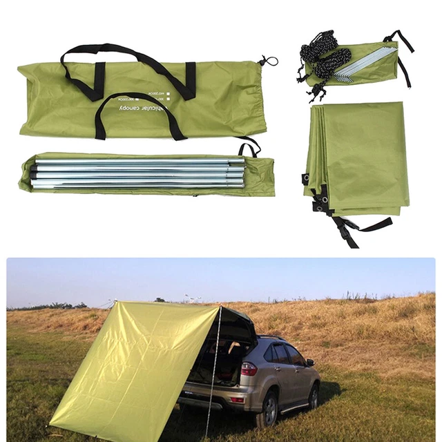 Green Car Shelter Shade Camping Side Roof Tent Awning Outdoor Waterproof Canopy