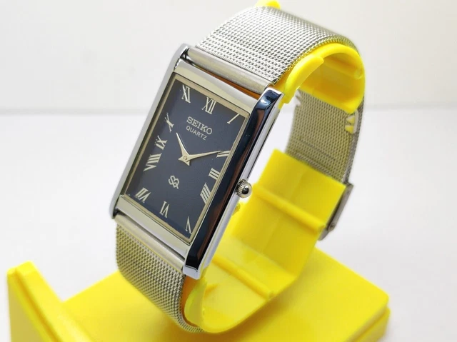 Montre-bracelet vintage seiko à quartz super mince en acier inoxydable pour...