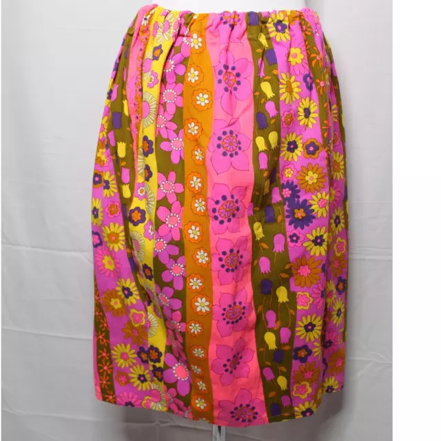 Vintage 1960's Hand Made Skirt Flower Power Medium/Large