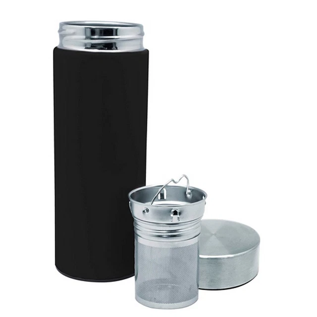 Flacone termico Vin Bouquet nero 300 ml setaccio da tè