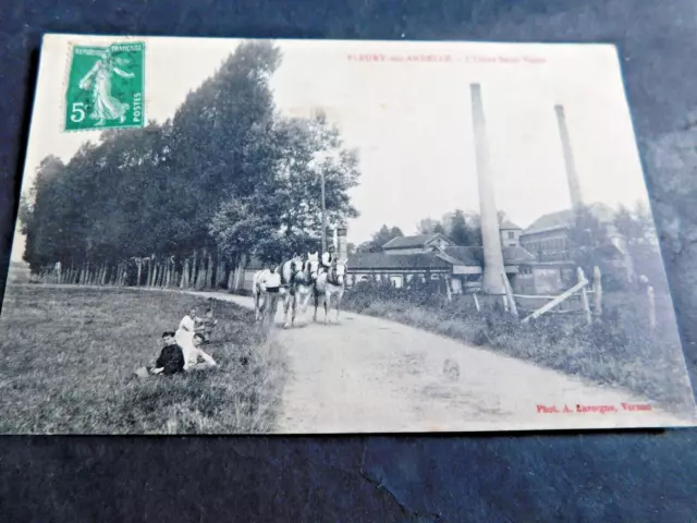 27 Cpa Animee 1910 Fleury Sur Andelle L Usine Saint Victor  Animation Chevaux  E