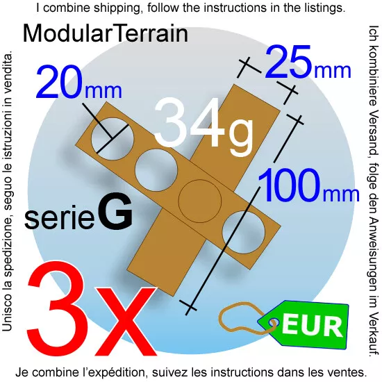 3x Movement Tray 4x1 (G 5mm) 20mm Round Base Bandeja De Movimiento War Hammer