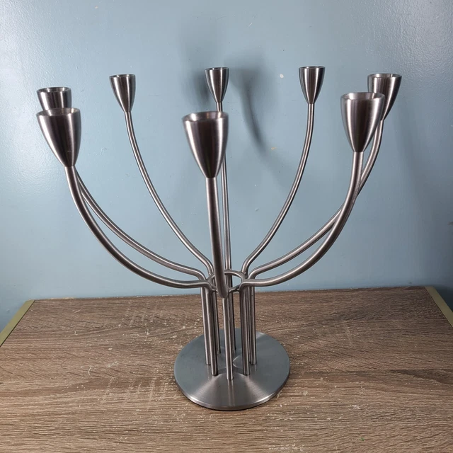 IKEA STOCKHOLM 8 Arm Candelabra Hagberg Stainless Steel Swedish £35.62