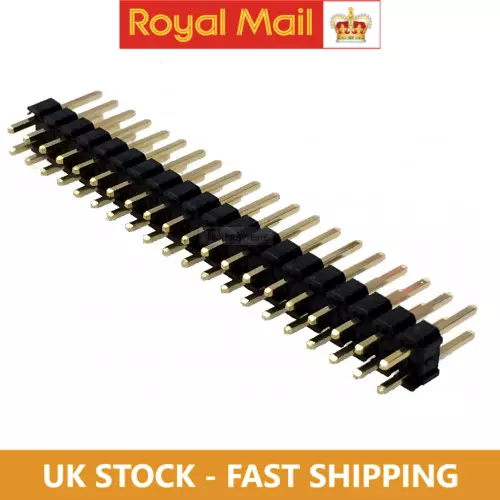 40 Pin Male 2.54mm Pitch Header Pins Double Row 2 x 20 Pin Connector Strip