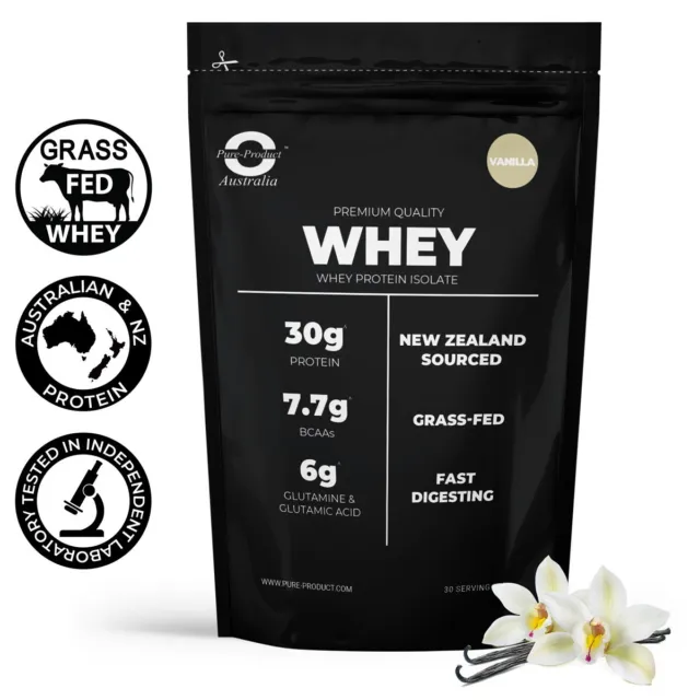 2KG WHEY PROTEIN ISOLATE POWDER 100% Australian Made WPI  GRASS-FED VANILLA