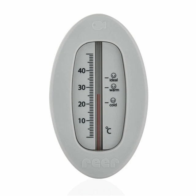 reer Badethermometer Oval Bade Thermometer Badewasser Temperaturmesser Grau
