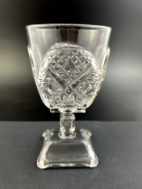 Antique Adams & Co EAPG Pattern Glass No. 84 ASHMAN Pattern 6 1/4" Goblet