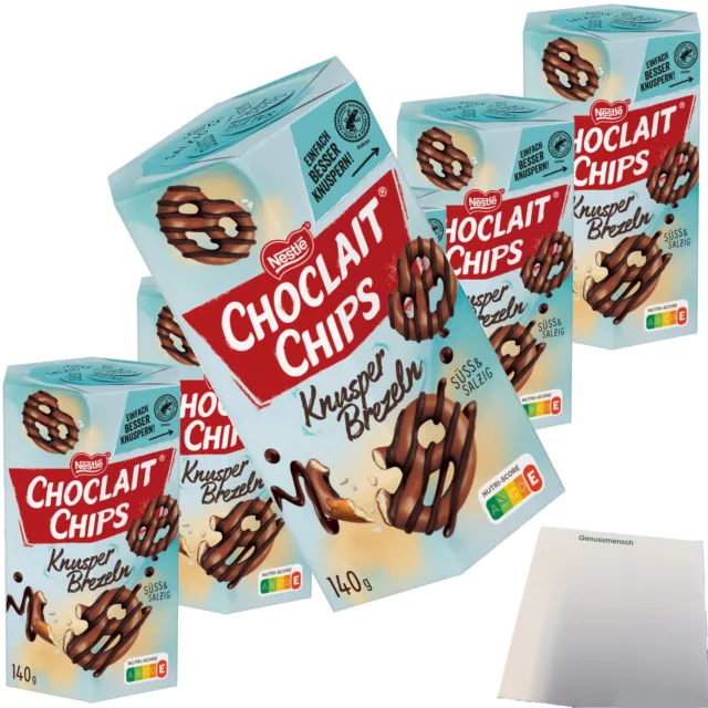 Nestle Choclait Chips Knusperbrezeln 6er Pack 6x140g Packung usy Block