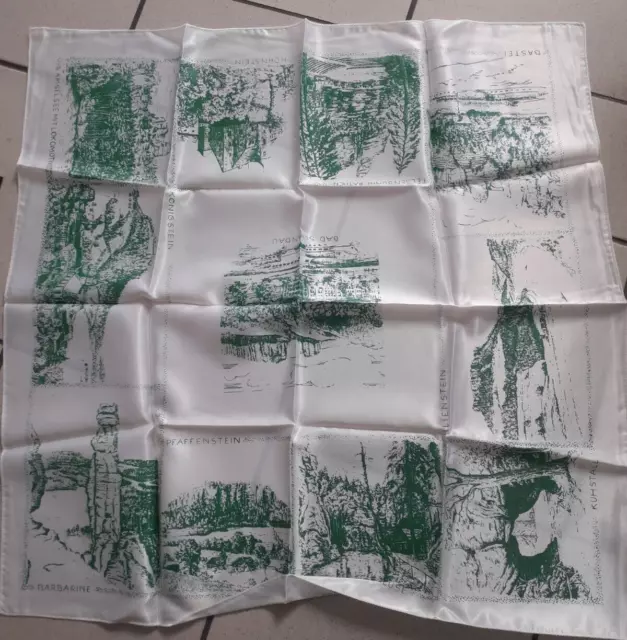 DDR Erinnerungstuch Erholungsgebiete-Sachsen Thüringen  circa 65x65 cm