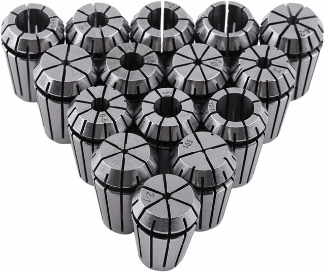 15Pcs ER20 Spring Collet Set for CNC Engraving Machine and Milling Lathe Tool 1-