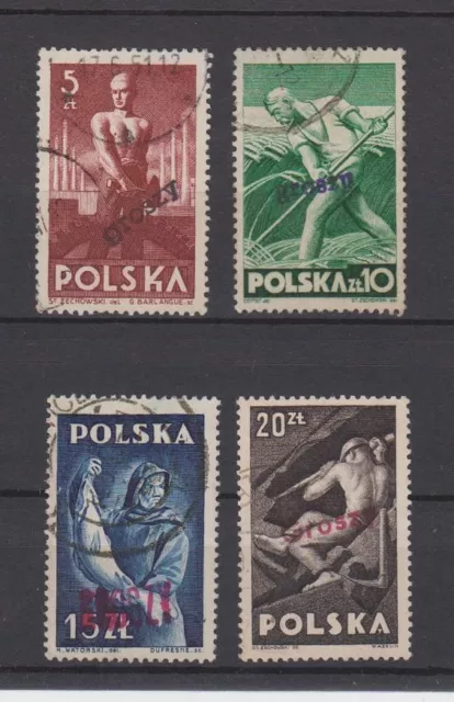 Poland 1950 Groszy Ovpt On Scott 413-416 Michel 580-83 Vfu