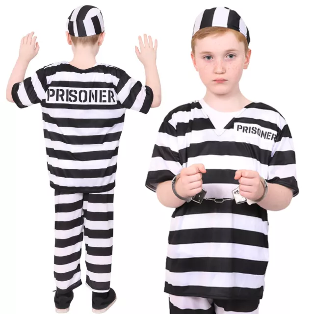 Bambini Prigionieri Costumi Bianco E Nero Libro Day Detenuto Detenuto Bambini Abito Fantasia