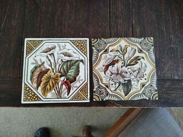 reclaimed victorian fireplace tiles