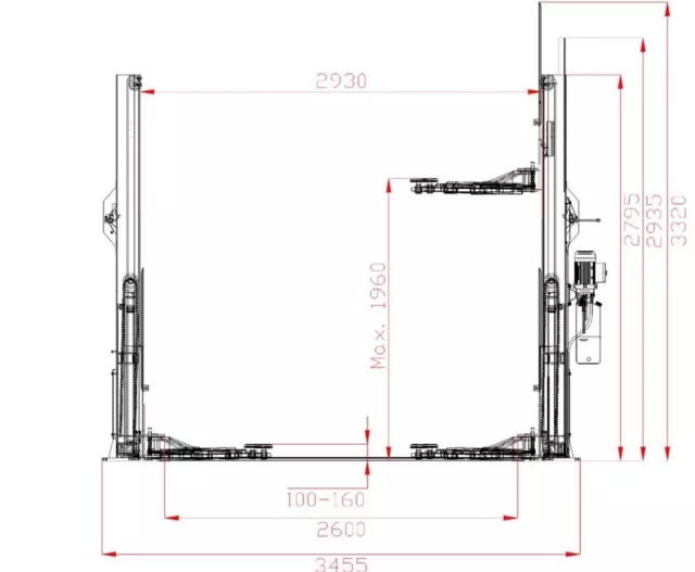 ATH-Heinl Auto 4t 4000kg Sollevatore 2 colonne ATH Puro Ascensore 2.40 400V 2