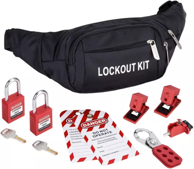 HOLULO Lockout Tagout Kit Including Safety Lockout Padlock Miniature Circuit Bre